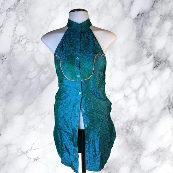sachin and babi light blue dress Kimchi Blue Slip It On Tie-Back Satin Midi Dress